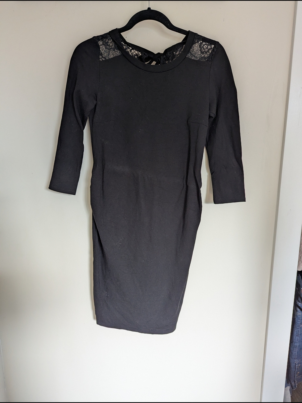 Maternity Sheath Dress With Lace Accents